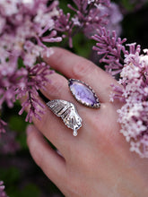 Load image into Gallery viewer, Amethyst Butterfly Open Ring Size 7.5 - 7.75