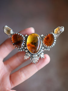 The Amber Dragon Heart Necklace With Baltic Amber