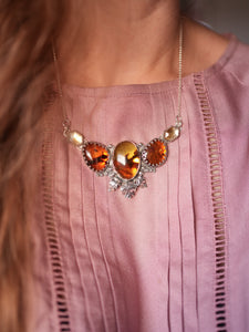 The Amber Dragon Heart Necklace With Baltic Amber