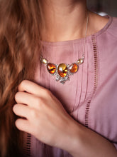 Load image into Gallery viewer, The Amber Dragon Heart Necklace With Baltic Amber