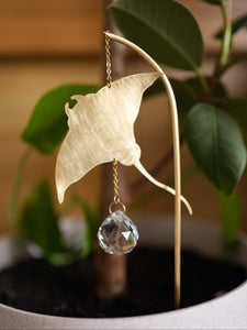 Manta Ray Plant Suncatcher. Plant Prism