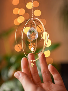 Galactica Suncatcher With Stars. Hanging Prism