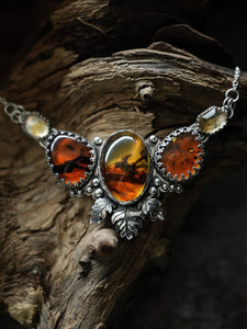 The Amber Dragon Heart Necklace With Baltic Amber